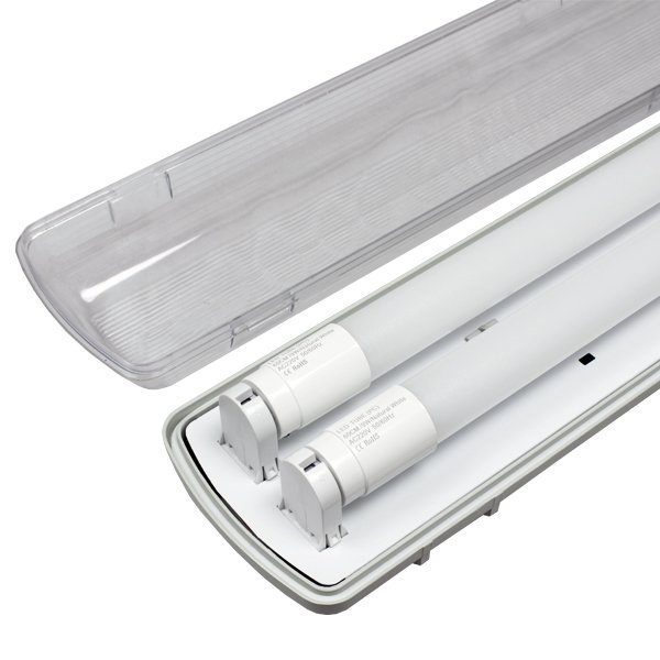 ESTANCO PARA DOBLE TUBO LED TRANSPARENTE 60CM