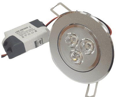 PANEL  LED 3W METALICO EMBUTIDO 6500K 3000K